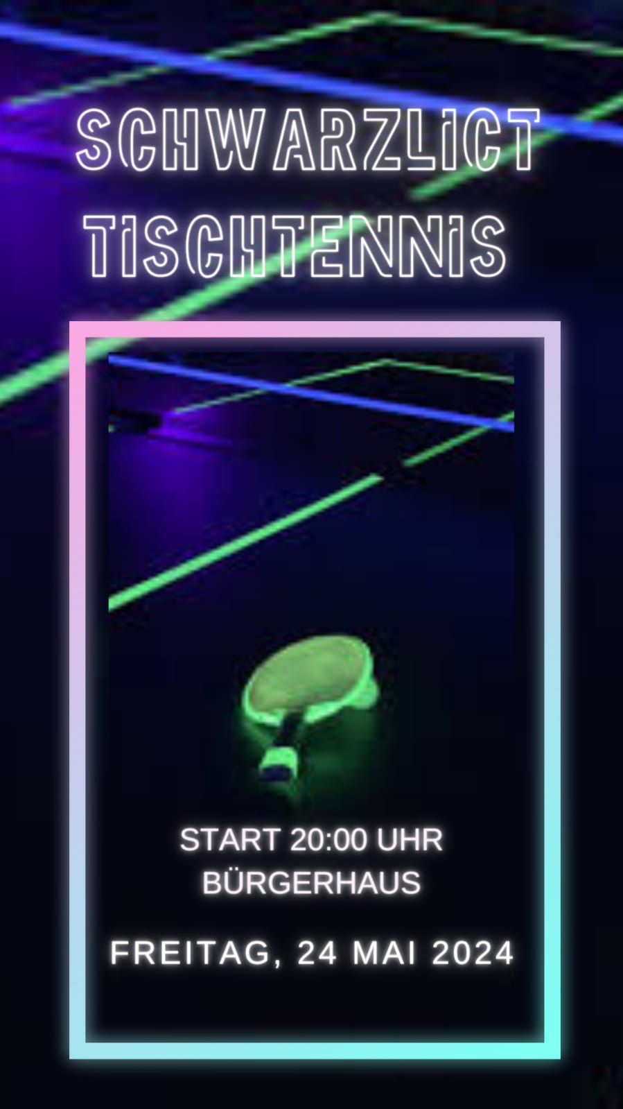 You are currently viewing Tischtennis Schwarzlichtturnier