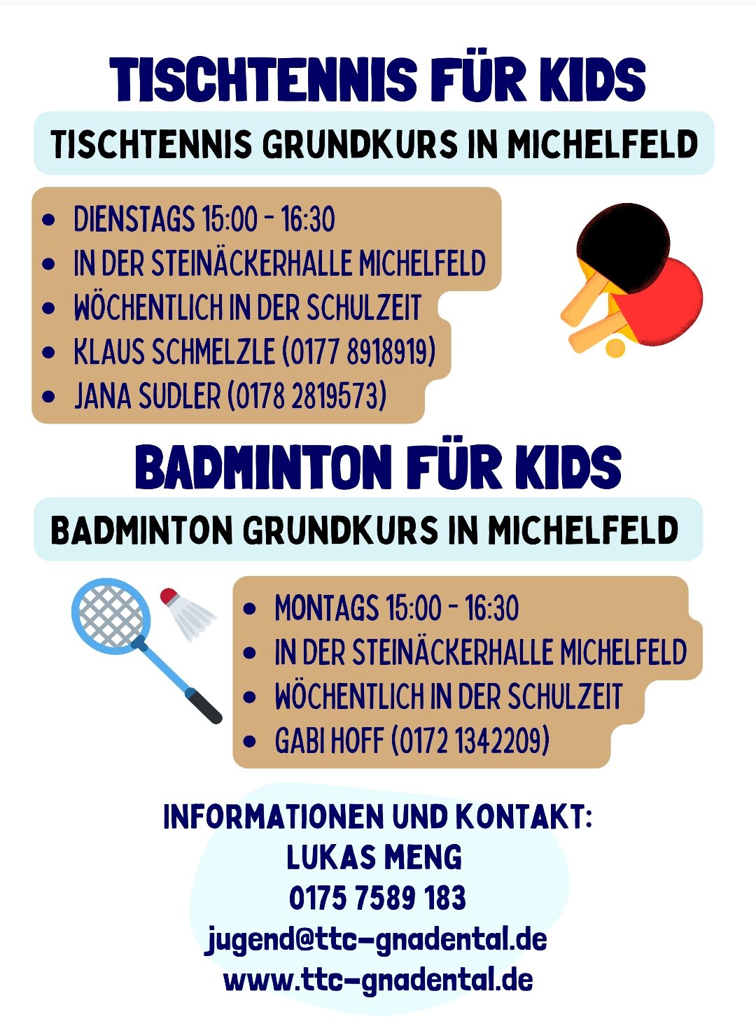 Read more about the article Tischtennis- und Badminton-AGs in Michelfeld