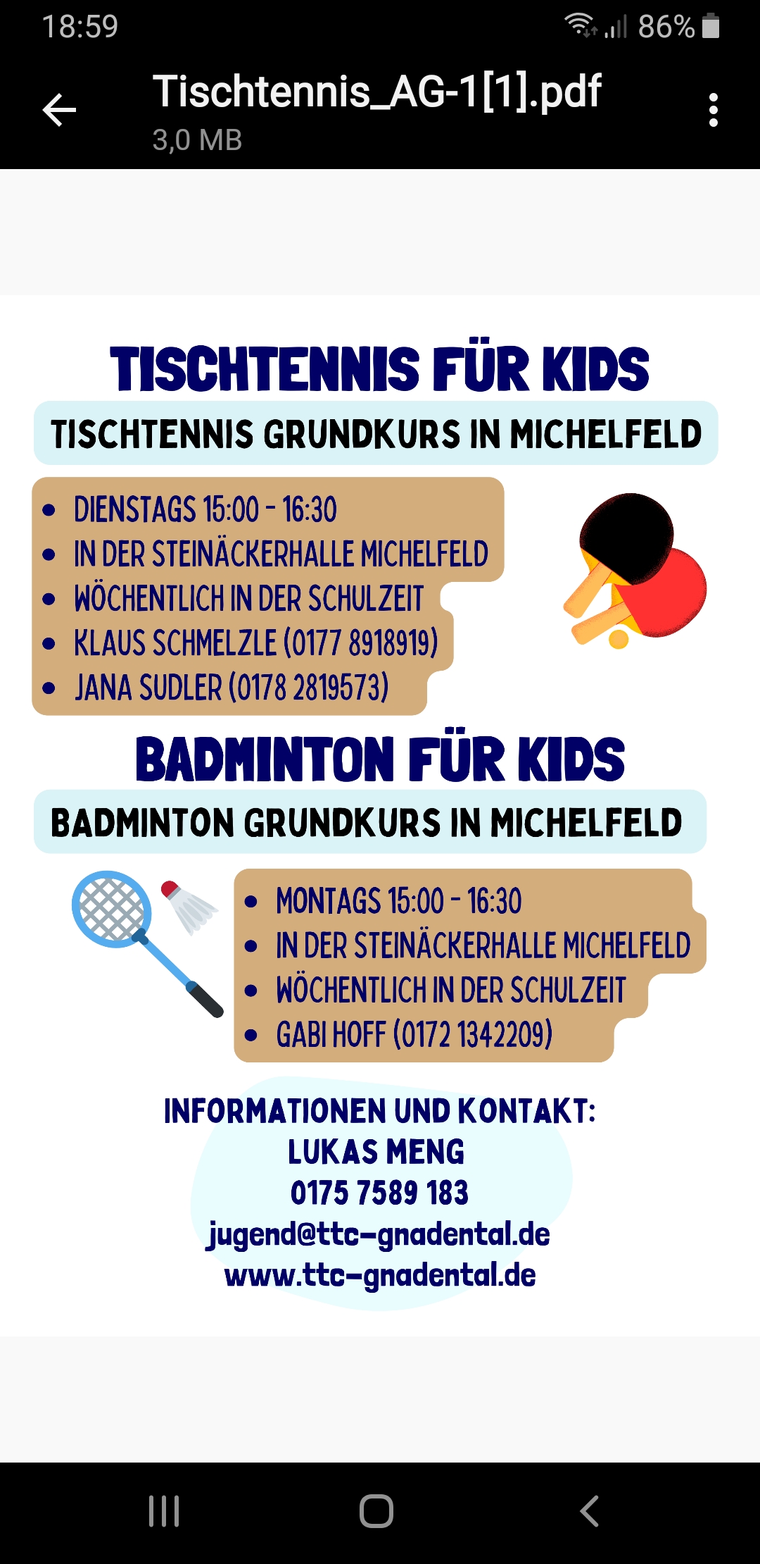 You are currently viewing Tischtennis- und Badminton-AGs in Michelfeld